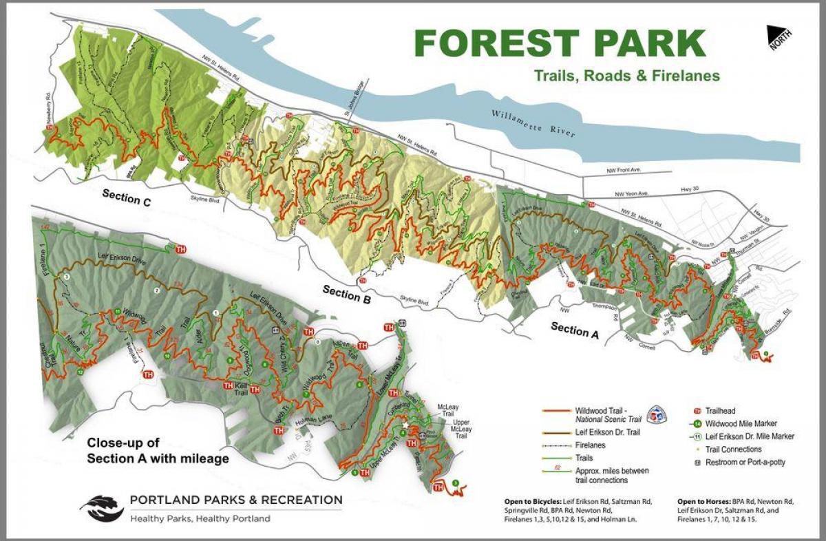 Forest Parku mapu Portland