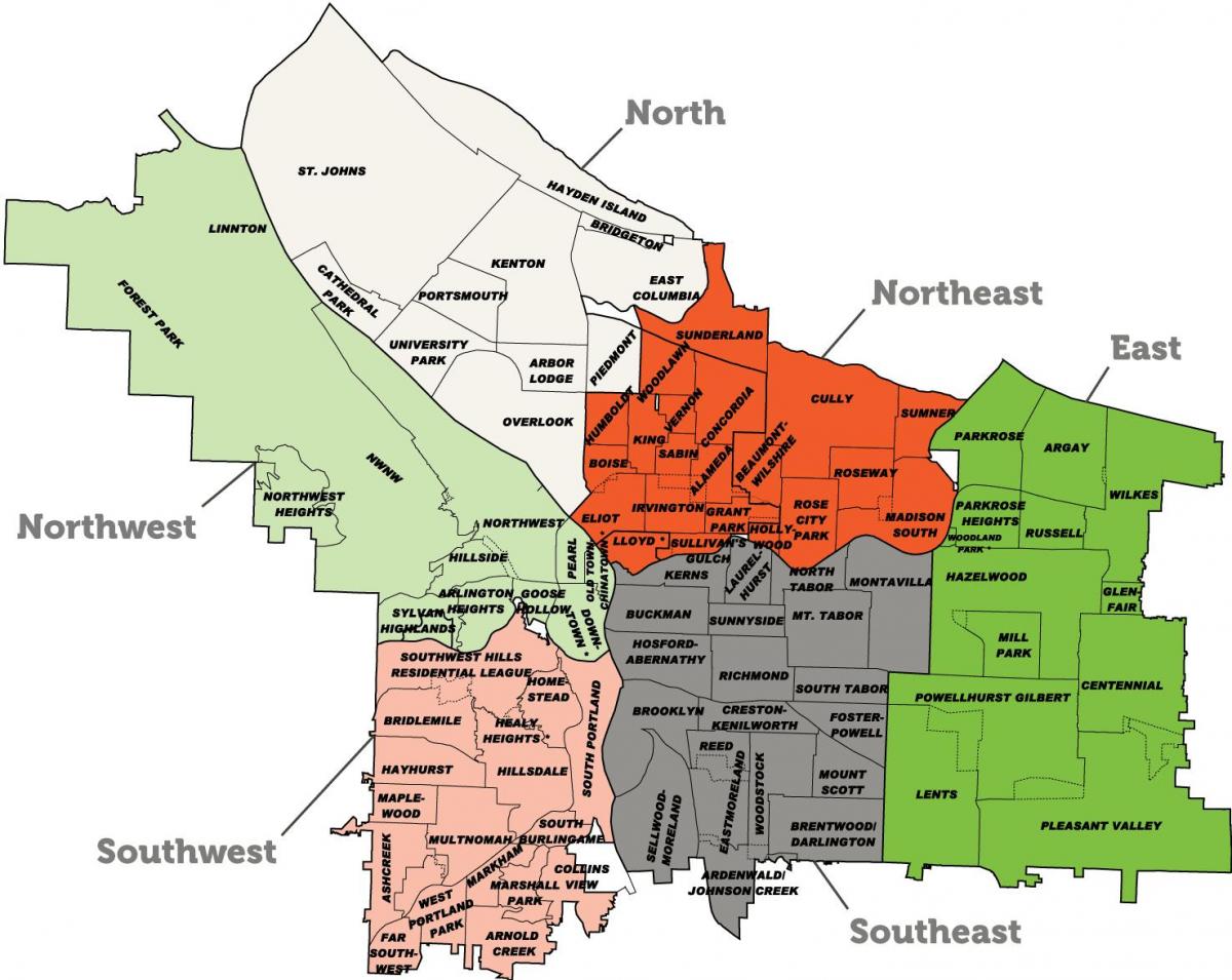 Portland predgrađa mapu