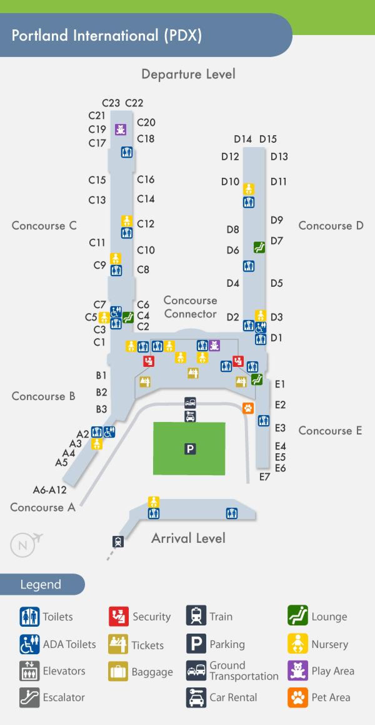 PDX mapu aerodrom