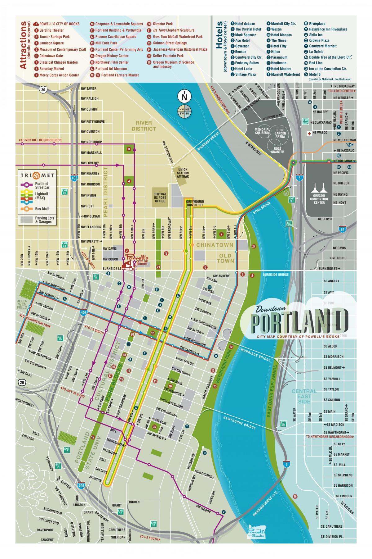 karta za Portland posjetioce