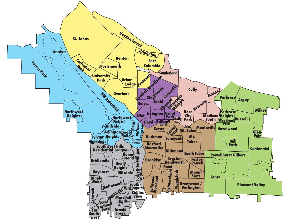 karta za Portland naseljima