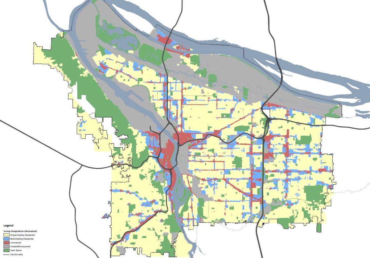Portland Oregonu urbanističke mapu