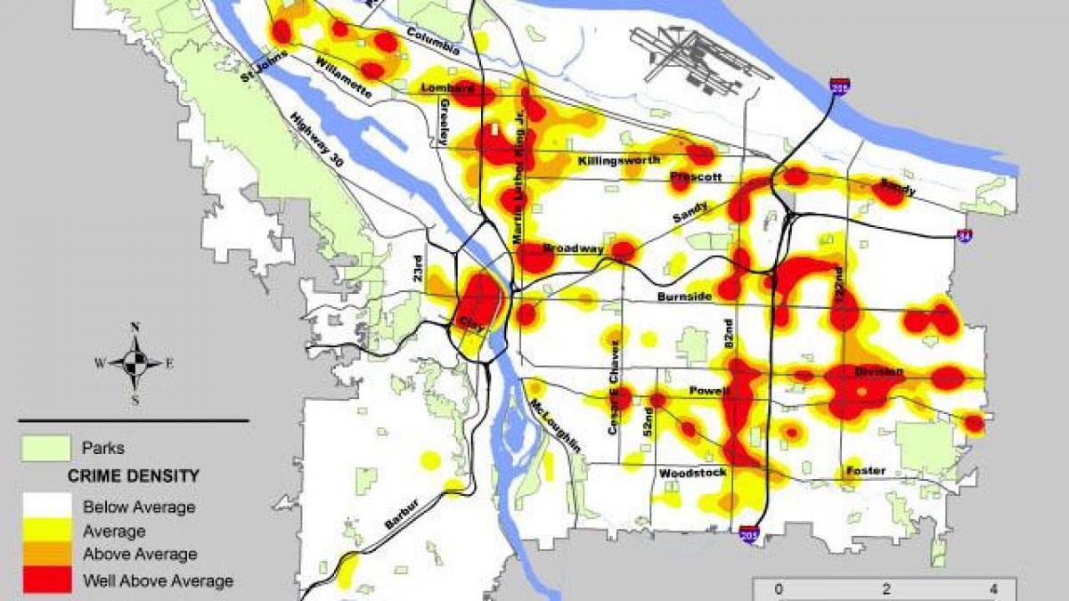 Portland zločin mapu